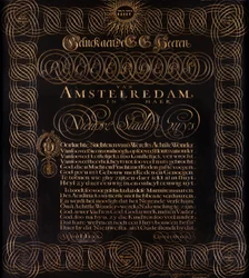 Poème gravé par C. Huygens - Geluck aen de E.E. Heeren Regeerders van Amstelredam